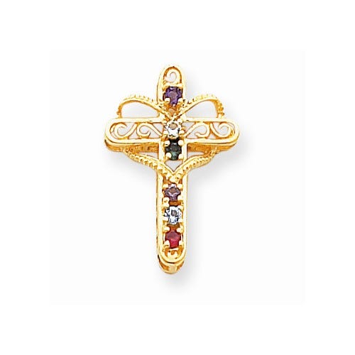 Genuine 6 Stone Mothers Cross Pendant