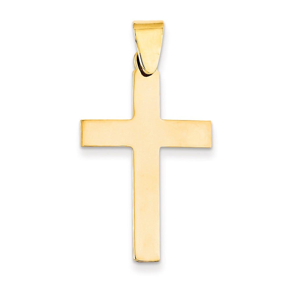 14K Yellow Gold Polished Cross Pendant