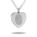 Heart Shape Cremation and Ash Vessel with Fingerprint