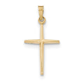 14K Yellow Gold Polished Latin Cross Pendant