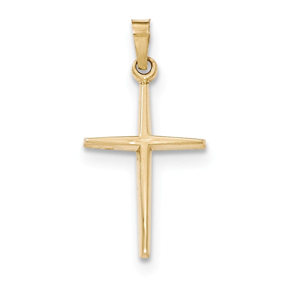 14K Yellow Gold Polished Latin Cross Pendant
