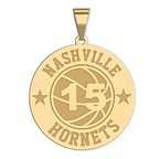 Personalized Basketball Team & Number Round Disc Pendant or Charm