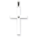 14K White Gold Diamond Cross Pendant