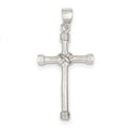 Sterling Silver Polished Budded-Ends Cross Pendant