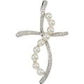 Diamond And Pearl Cross Pendant
