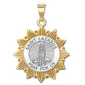 Saint Lazarus Two-Tone Sun Border Religious Medal