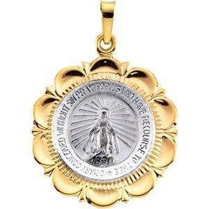 14K White And (Two Tone) Miraculous Medal
