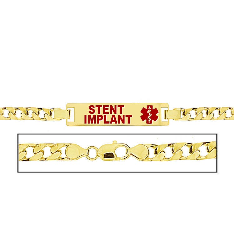 Women's Stent Implant Curb Link Medical ID Bracelet