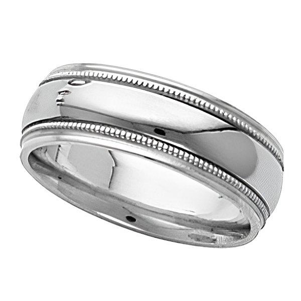 14K White Gold Satin Finish Approx. 0.30 Inch Wedding Band