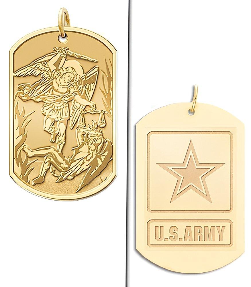 Saint Michael Double Sided Army Dog Tag Medal