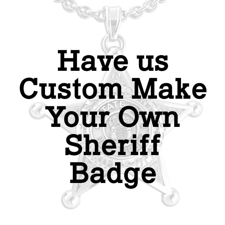 Personalized Sheriff Badge Pendant with Your City Seal, Rank, Department, Name or Number