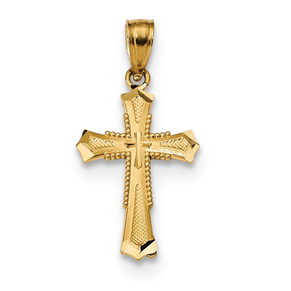14K Yellow Gold Latin Cross Pendant