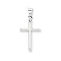 14K White Gold Hollow Cross Pendant