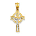 14K Two-Tone Iona Crucifix Pendant