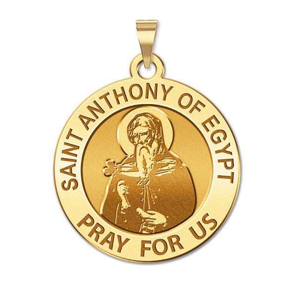 Saint Anthony Of Egypt Round Religious Medal