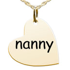 Nanny  Sideways Heart Shaped Charm