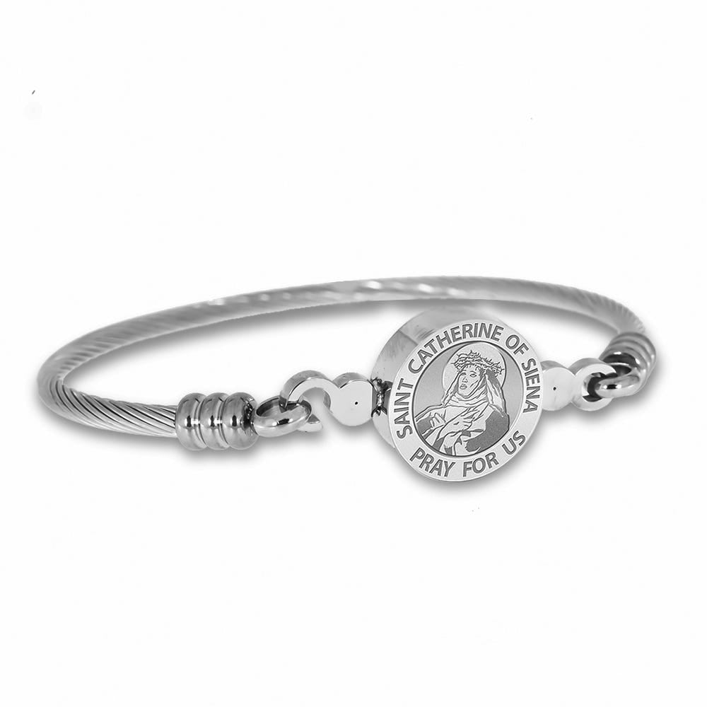 Saint Catherine Of Siena Bangle Bracelet