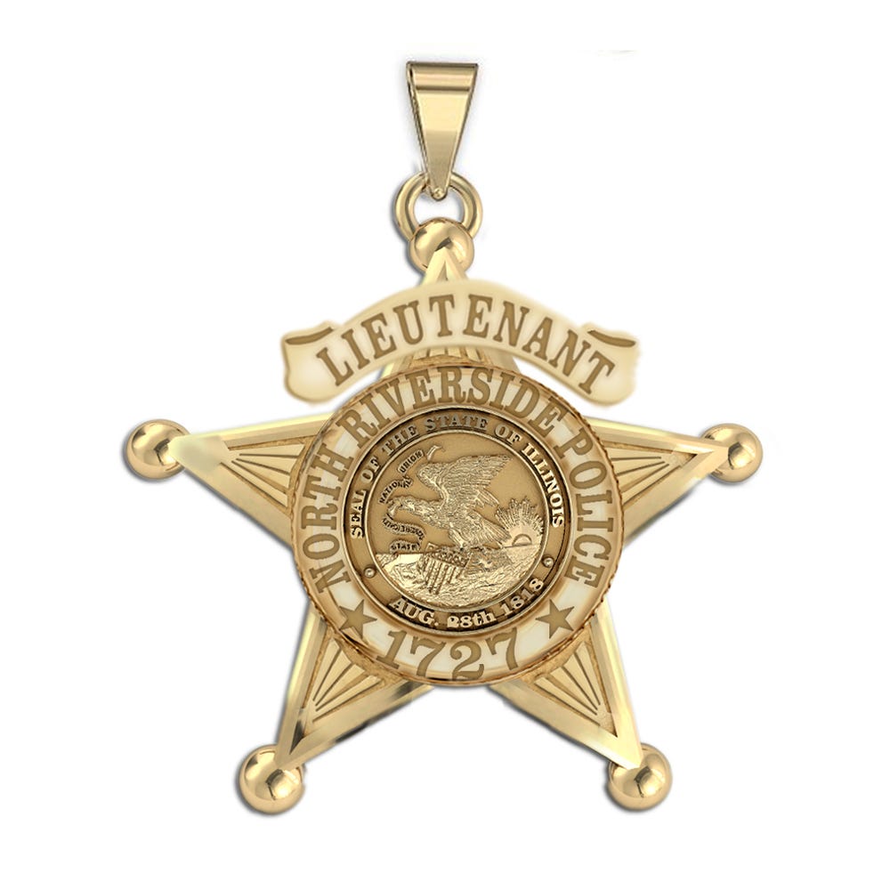 Personalized Illinois 5 Point Star Sheriff Badge with Your Rank, Department and Number