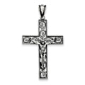 Antiqued Beaded Filigree Inri Crucifix Pendant