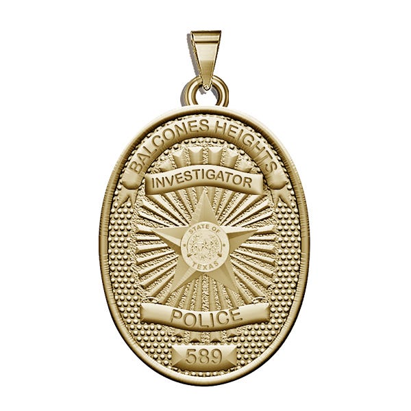 Personalized Texas Balcones Heights Police Badge with Your Rank, Number & Department