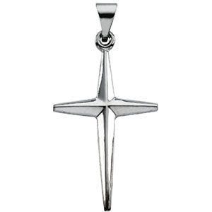 Minimalist 14K White Gold Cross Pendant
