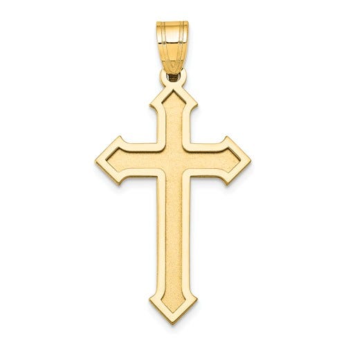 14K Gold Passion Stepped-Arm Cross Pendant