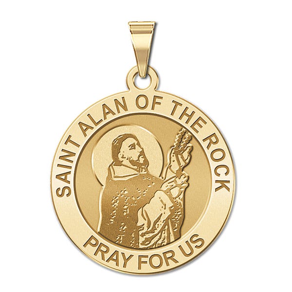Saint Alan Of The Rock Round Religious Medal