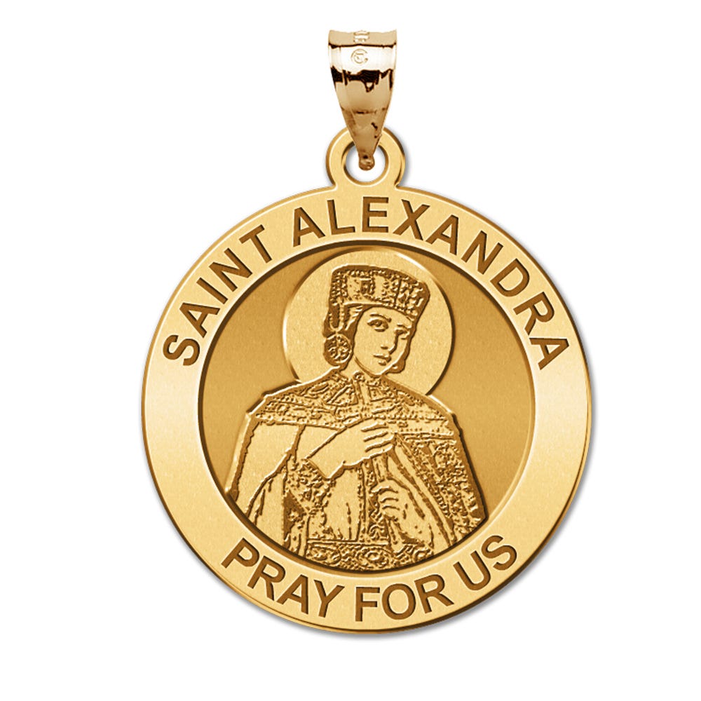 Saint Alexandra Round Religious Medal