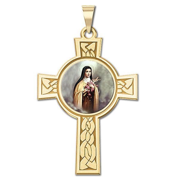 Saint Theresa Cross Religious Medal "Color"