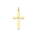 Polished Diamond Cross Pendant