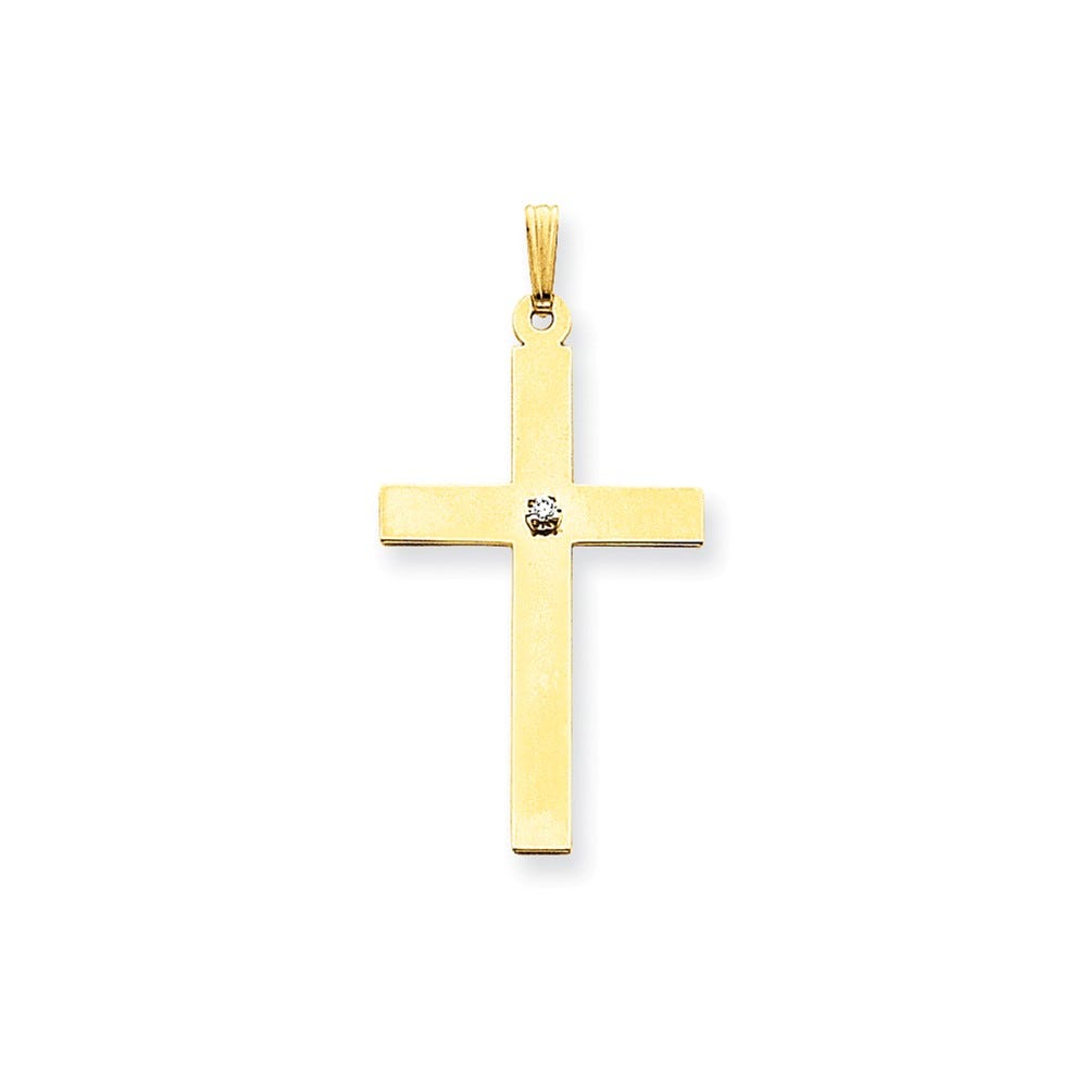 Polished Diamond Cross Pendant