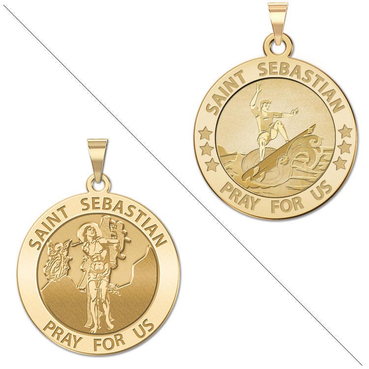 Surfer - Saint Sebastian Doubledside Sports Religious Medal