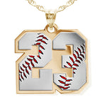Color Enameled Baseball Number Charm or Pendant with 2 Digits