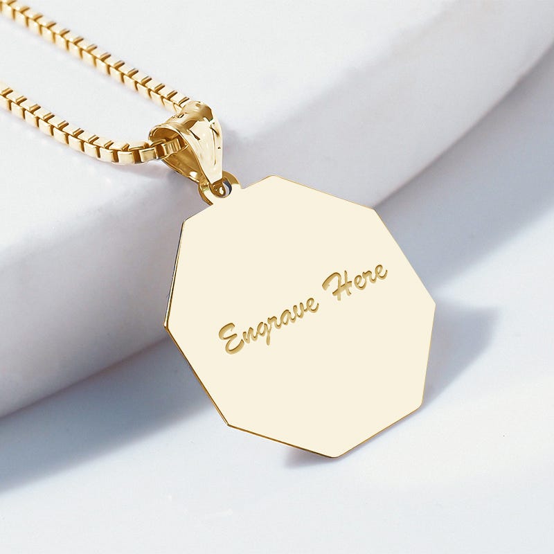 Engravable Octagon Pendant or Charm