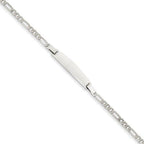 Custom Engraved 14K Gold Women's Figaro Link ID Bracelet