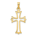 Polished Cut-Out Fleur De Lis Cross Pendant