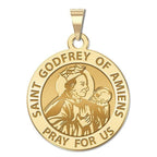 Saint Godfrey of Amiens Round Religious Medal