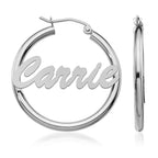 Script Hoop Name Earrings