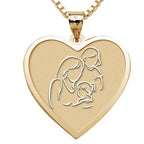Mother with Two Daughters - Heart Pendant