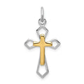 Sterling Silver Rhodium-Plated & Vermeil Cross Pendant
