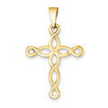 14K Polished Interlaced Cross Pendant