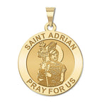 Saint Adrian Round Religious Medal
