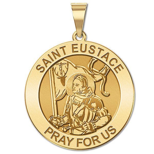 Saint Eustace Religious Round Medal