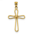 14K Polished Rounded Cross With X Center Pendant