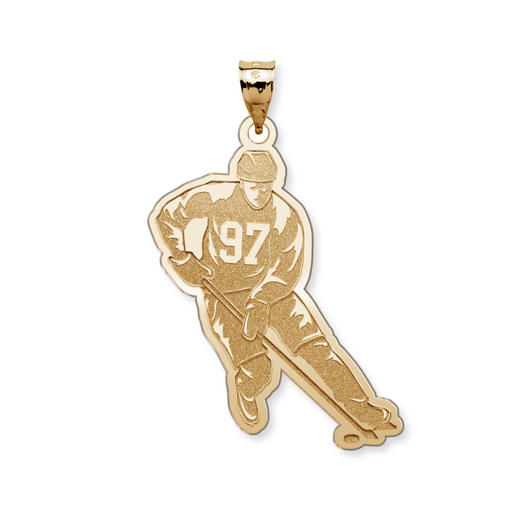 Custom Hockey Player Pendant with Number