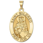 Saint Mildred Oval Religious Medal