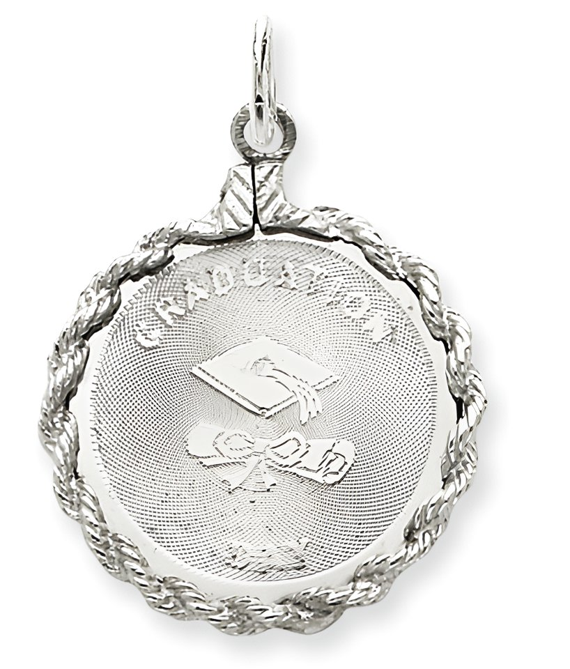 Sterling Silver Graduation Day Disc Charm