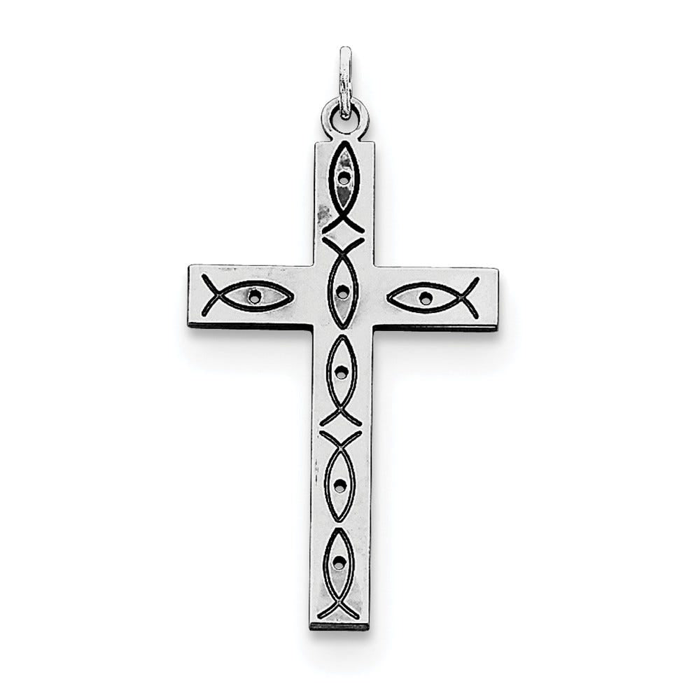 Laser Designed Eye-Motif Cross Pendant