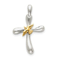 Sterling Silver And Vermeil Dove Cross Pendant
