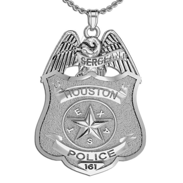 Personalized Texas Police Badge with Your Rank, Number & Department